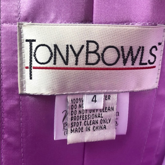 ONLY WORN ONCE! Tony Bowls Purple Strapless Dress - Picture 5 of 7